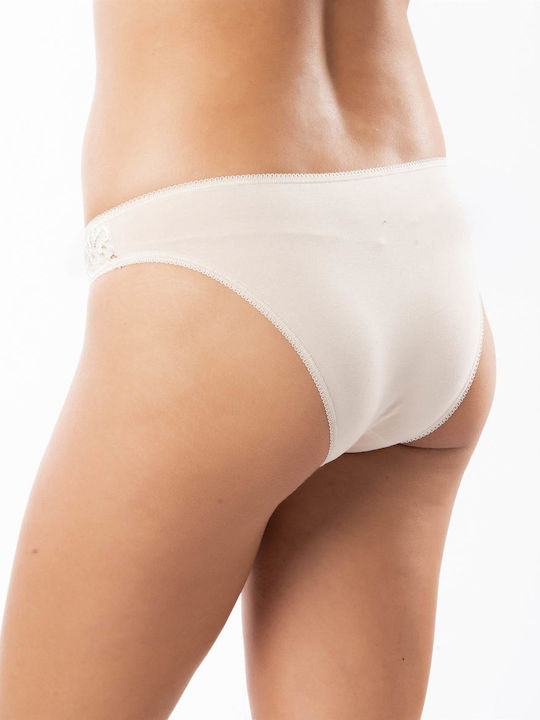 MEI Damen Slip mit Spitze Beige