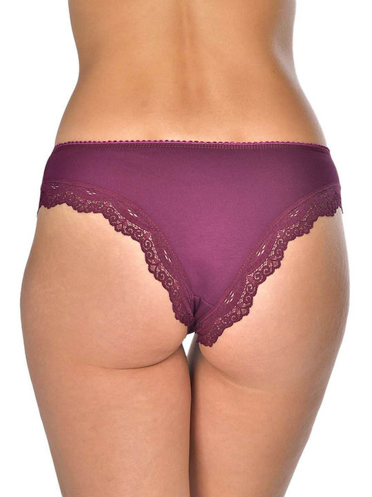 Jokers Baumwolle Damen Slip mit Spitze Lila