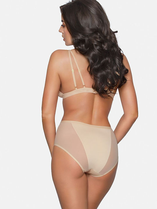 Babell Baumwolle Hochtailliert Damen Slip Beige