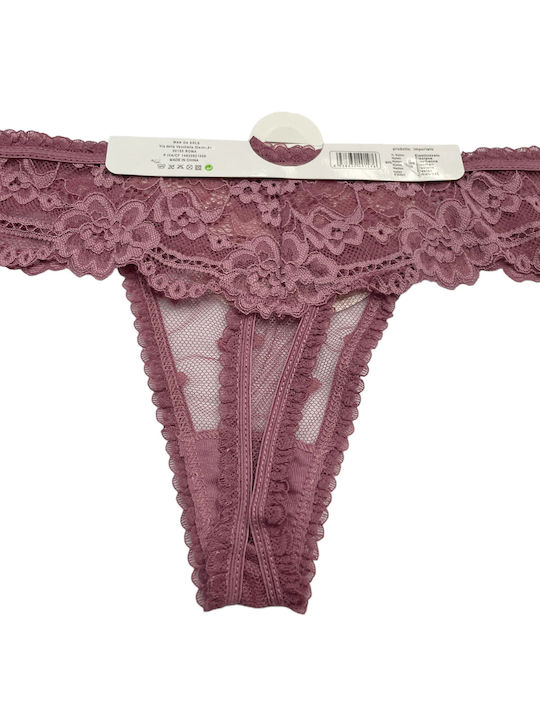 Rosa Junio Women's String with Lace Pink