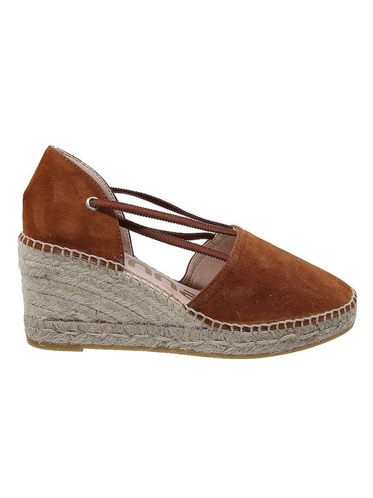 Kanna Damenplattformen im Espadrilles-Stil Tabac Braun