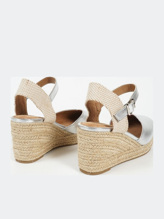 Women's Platform Espadrilles Silver