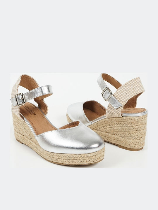 Women's Platform Espadrilles Silver