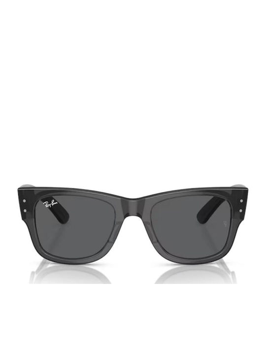 Ray Ban Mega Wayfarer Unisex Ochelari De Soare Cu Ramă Gri Din Plastic Și Lentilă Neagră RB0840S 1390B1