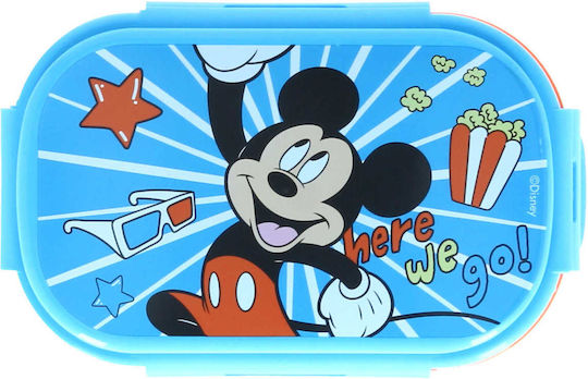 Kids Licensing Mickey Mouse Here We Go Πλαστικό Παιδικό Δοχείο Φαγητού Mickey Γαλάζιο 21 x 14 x 6εκ.