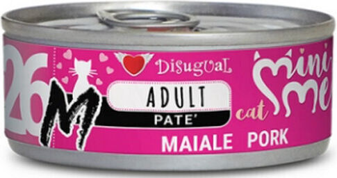 Disugual Mini Me 9 Nassfutter für Erwachsene Katzen in Dose mit Schweinefleisch ohne Getreide & Gluten 85gr