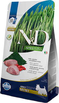 Farmina N&D Spirulina 2kg Trockenfutter ohne Gluten für erwachsene Hunde kleiner Rassen mit Lamm