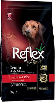 Reflex Plus Senior Medium/Large 3kg Ξηρά Τροφή για Ηλικιωμένους Σκύλους Μεσαίων & Μεγαλόσωμων Φυλών με Αρνί