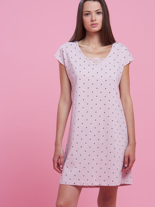 Noidinotte Summer Cotton Women's Nightdress Pink