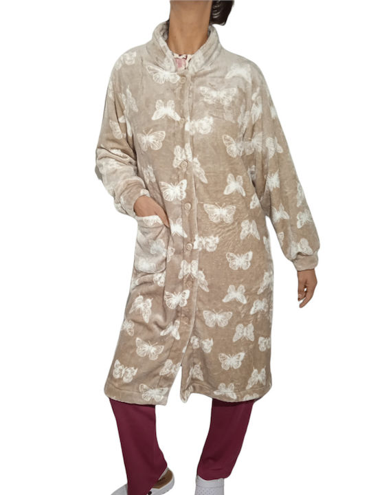 Christies Winter Women's Fleece Robe Beige