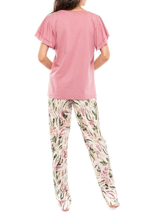 Pink Label Summer Women's Pyjama Set Cotton Pink