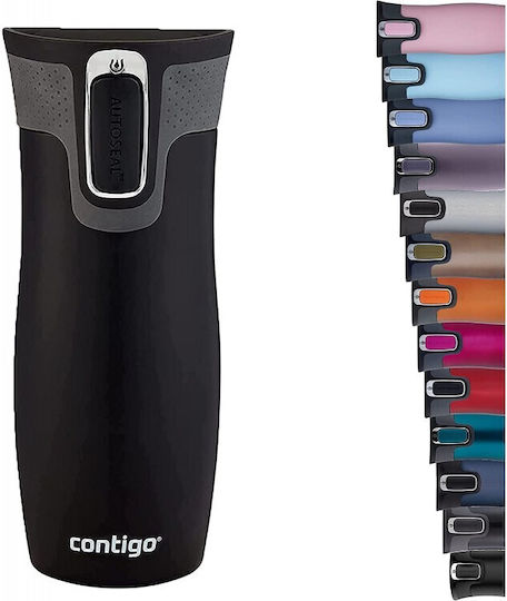 Contigo West Loop Ποτήρι Θερμός Ανοξείδωτο BPA Free 470ml Μαύρο με Επιστόμιο