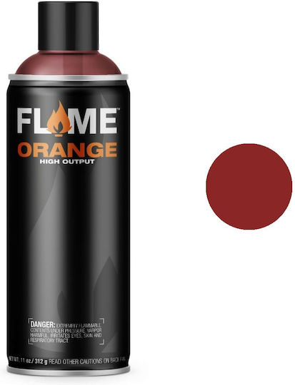 Flame Paint Σπρέι Βαφής Ακρυλικό με Ματ Εφέ Πορτοκαλί Brown Red 400ml