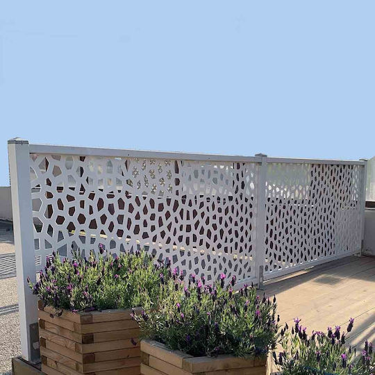 Showood Garden Fencing Supplies Intermediate Beam for PP Kafasota made of Wood 120x7x7cm White