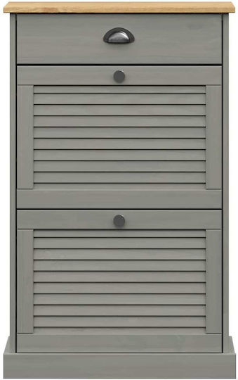 Schuhschrank aus Massivholz mit 2 Regalen Gray L60xW35xH96cm