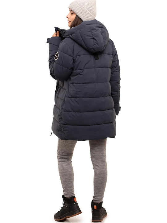Lungă Jachetă de femei Puffer Albastru marin