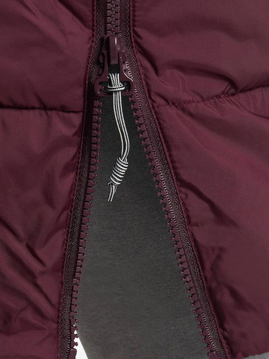 Lungă Jachetă de femei Puffer Burgundy