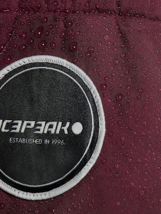 Lungă Jachetă de femei Puffer Burgundy