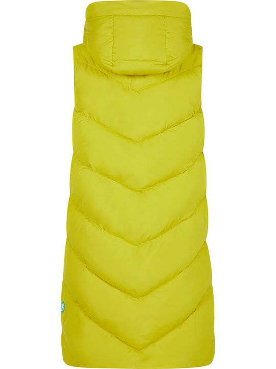 Lungă Jachetă de femei Fără mâneci Puffer Verde