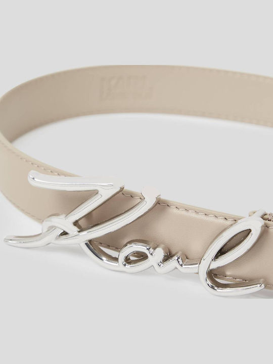 K/signature Leather Women's Belt Beige