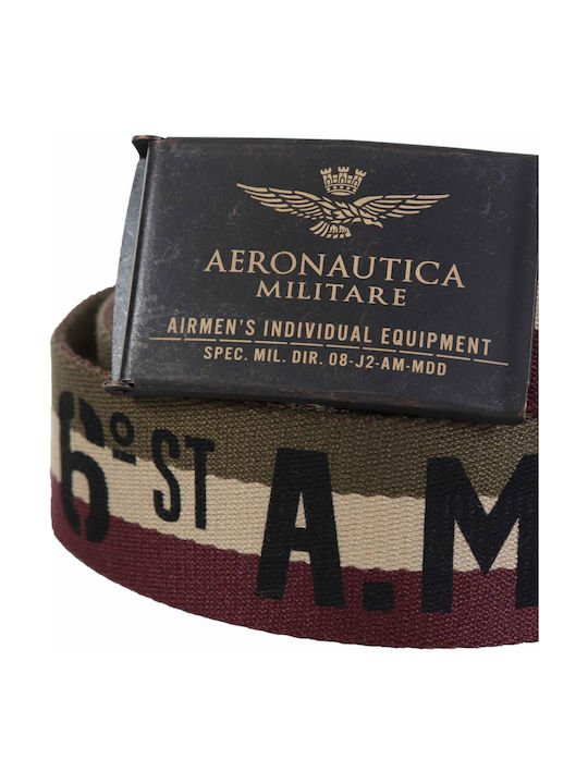 Aeronautica Militare Men's Fabric Webbing Belt Belt Beige