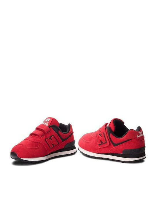 574 Kids Sneakers with Scratch Red