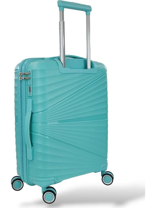Playbags Cabin Travel Suitcase Hard Aqua with 4 Wheels Height 55cm pp8004-20