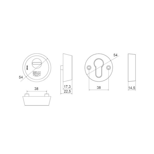 IFAM Defender Κλειδαριάς Ξύλινης Πόρτας Ασημί