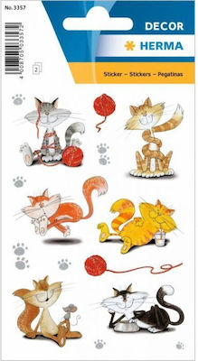 Herma Stickers Funny Cats for Children 3++ Years