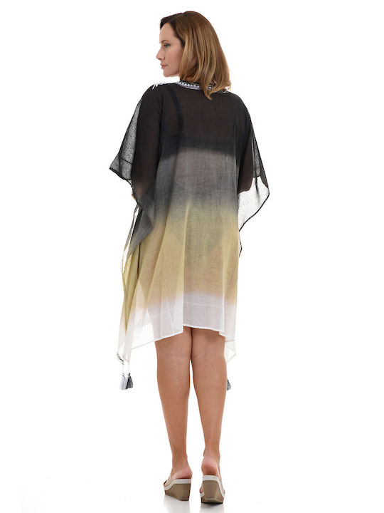 MiandMi Feminin Caftan de Plajă Gold/Black