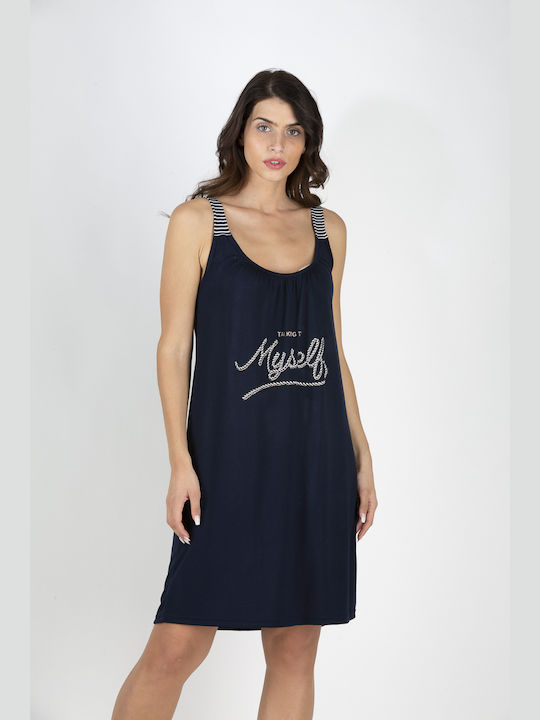 Rachel Γυναικείο Φόρεμα Παραλίας Navy Μπλε