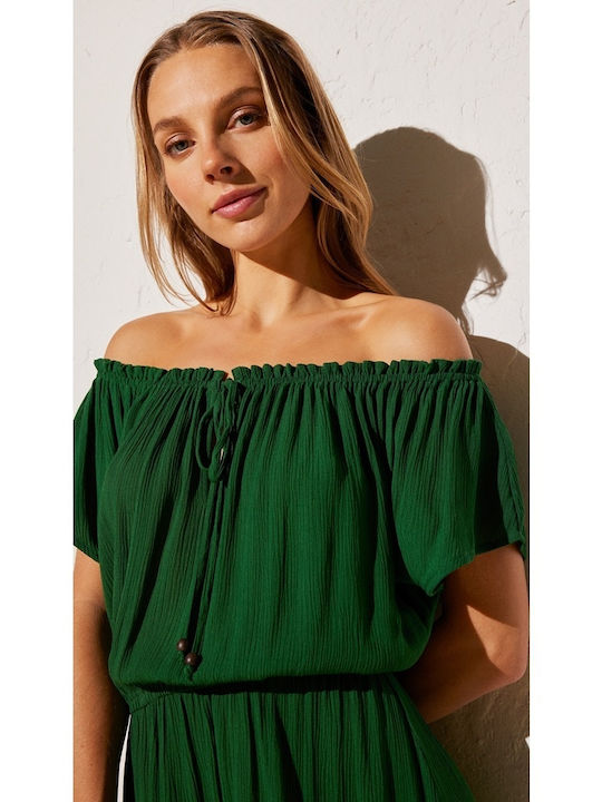 Ysabel Mora Feminin Lung Rochie de Plajă Verde