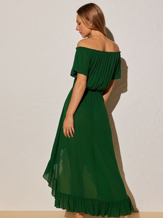 Ysabel Mora Feminin Lung Rochie de Plajă Verde