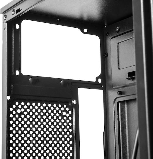 Logic J23 Gaming Midi Tower Κουτί Υπολογιστή με Πλαϊνό Παράθυρο Μαύρο