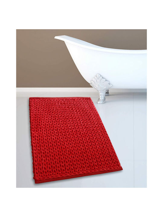 San Lorentzo Bath Mat Cotton Chenille 1508 RED Red 70x120cm