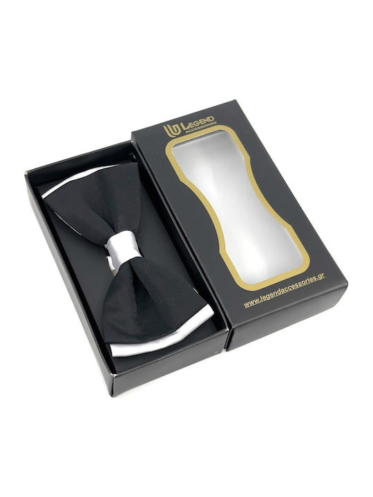 Legend Accessories Set Papion din material textil cu batista Alb