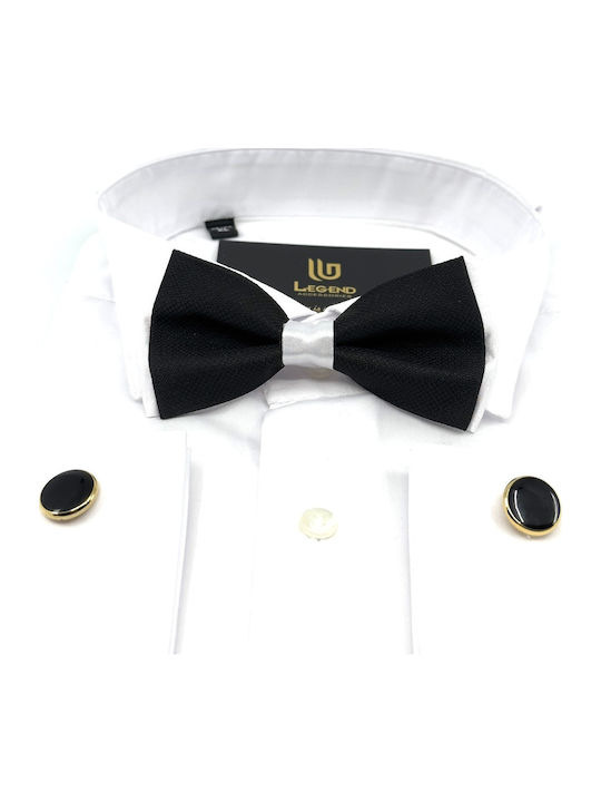 Legend Accessories Комплект Папионка с кърпа Бял