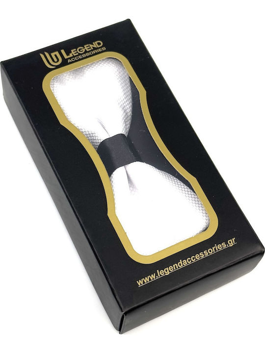 Legend Accessories Set Papion din material textil cu batista Alb