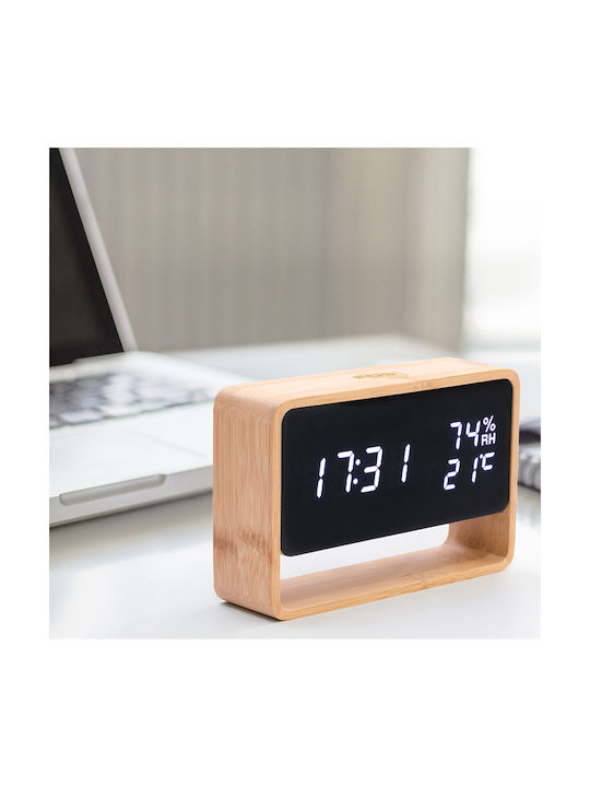 Life Fos Bamboo Настолен Часовник с Аларма 221-0359