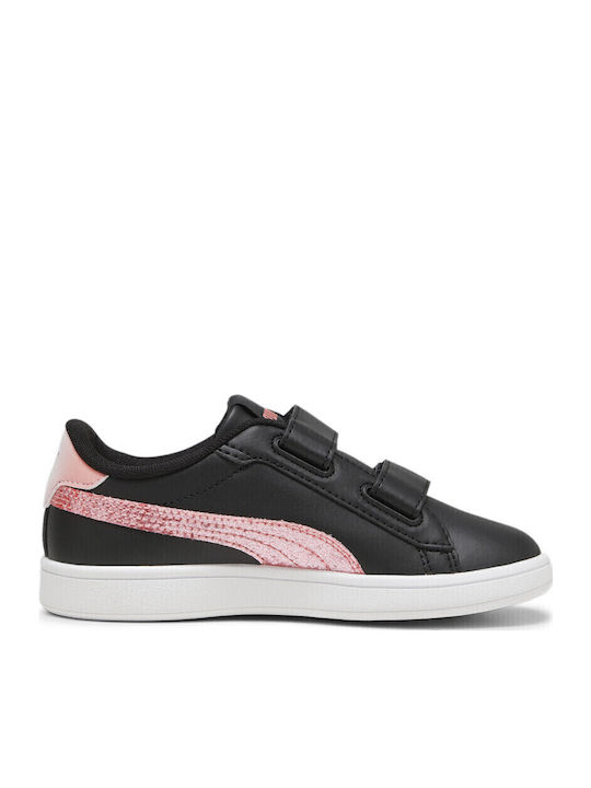Smash 3.0 Kids Sports Tennis Shoes With Hoop & Loop Closure Black