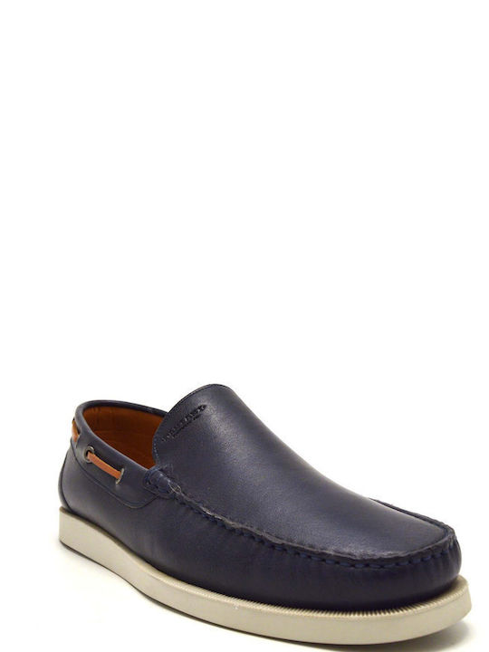 Damiani Men's Leather Moccasins Blue