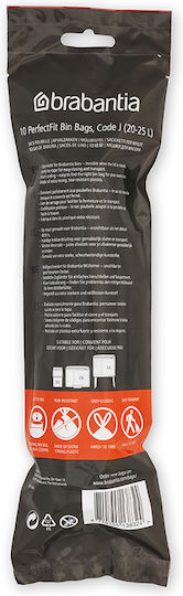 Brabantia Σακούλες Απορριμάτων Χωρητικότητας 25lt με Κορδόνι 10τμχ Λευκές