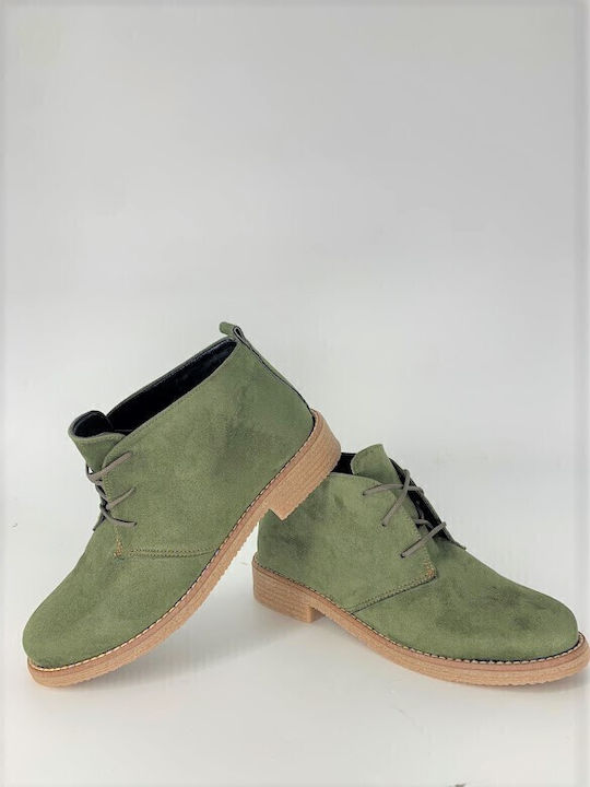 Suede Women's Oxford Boots Khaki