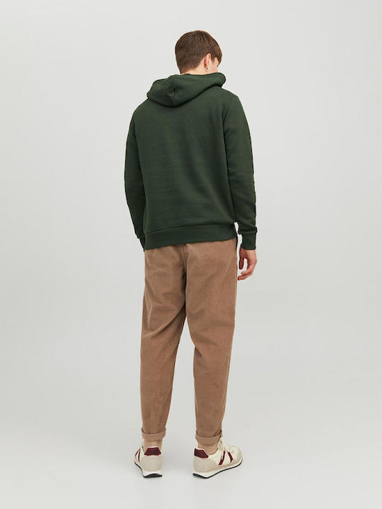 Jack & Jones Men's Sweatshirt with Hood and Pockets Green