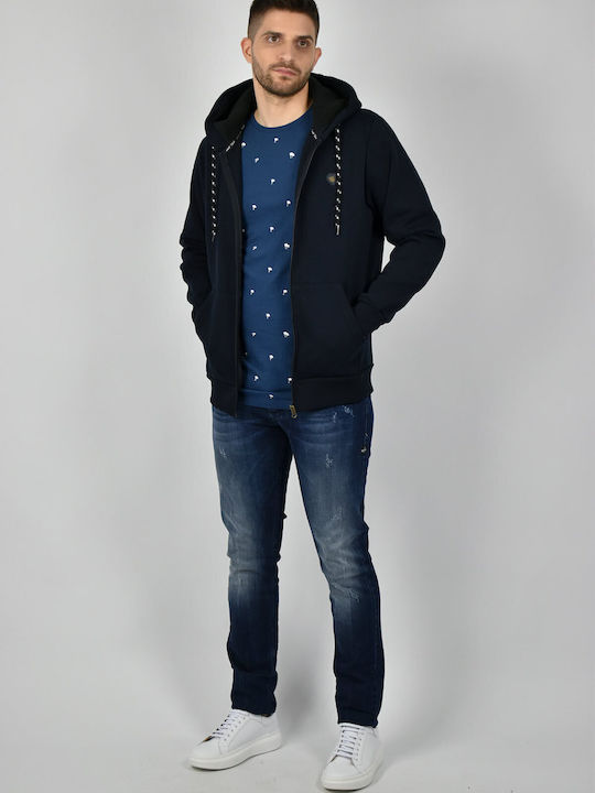 Everbest Men's Sweatshirt Jacket with Hood and Pockets Navy Blue