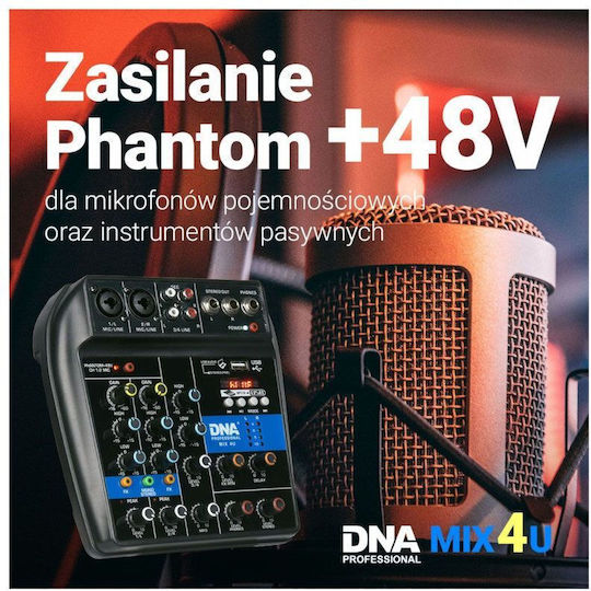 DNA Mix 4U Αναλογική Κονσόλα 4.0 Καναλιών & Bluetooth