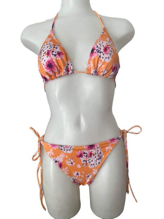 Rock Club Set Bikini Τριγωνάκι Floral Ροζ