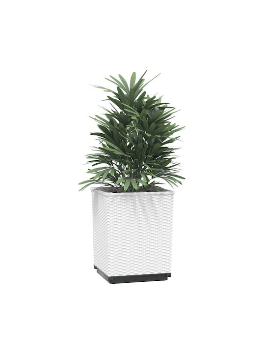 vidaXL Set 4 Planter Box-uri Din Plastic Albe 30 cm