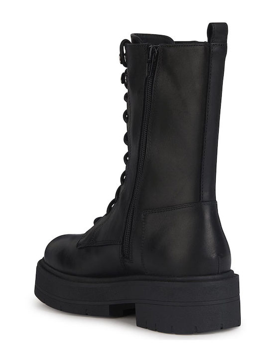 Spherica Leather Women's Ankle Boots with Medium Heel Black
