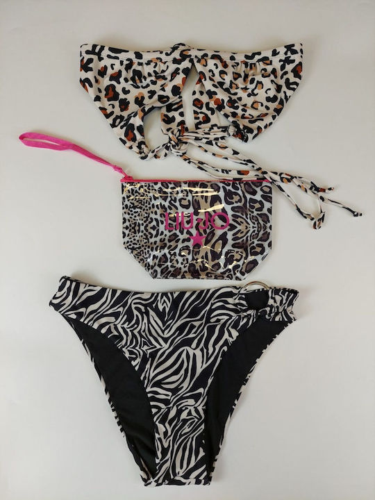 Set Bikini Triunghi Animal Print Maro